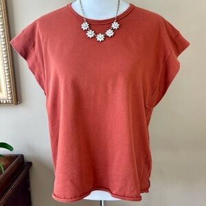Rag & Bone Ryder Muscle T-Shirt Tee Tank Paprika Brick Red Size Medium